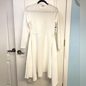 Modest long sleeve white dress